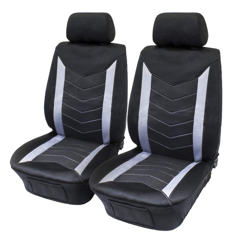Eurow Universal Fit Wetsuit Vehicle Seat Covers, Water Repellent SCR Material, Protects Seats from Spills, Sweat & Wear, Cinch-Fit, Airbag Compatible, Front Pocket for Storage, 2-Pack - Image 1